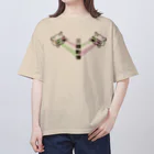 中華呪術堂（チャイナマジックホール）の【緑赤・前】エスパー3D猫  Oversized T-Shirt