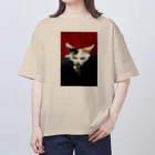 もけけ工房 SUZURI店の妖怪美少女猫びわちゃん Oversized T-Shirt