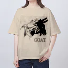 PALA's SHOP　cool、シュール、古風、和風、のHand shadowgraph　Goat オーバーサイズTシャツ