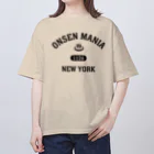 kg_shopのONSEN MANIA (ブラック) オーバーサイズTシャツ