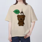 イラスト MONYAAT のこぐまとスズメと雨のしずく オーバーサイズTシャツ