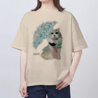 ゆきリンアート【保護猫活動 支援】の花傘ーcocoちゃん オーバーサイズTシャツ