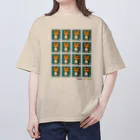 Quatre Illustrationのキャトル切手_オムツトラ4×4 オーバーサイズTシャツ