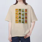 Quatre Illustrationのキャトル切手_お野菜ファッションB 4×4 オーバーサイズTシャツ