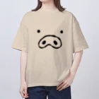 ゆるイラストのドあっぷ　ぶたさん オーバーサイズTシャツ