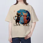 猫魚鳥時々犬等 arte♡のSuccessful Cats ♡ オーバーサイズTシャツ