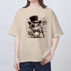 REI-AI-PONのハットを被ったねこ🐈 オーバーサイズTシャツ