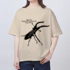 Beejouxのプラネットミヤマクワガタ時々国産ミヤマ(Black) オーバーサイズTシャツ