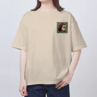 yu-tata-yuのサウナでくつろぐ親子ハリネズミ♨ オーバーサイズTシャツ