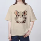 もふっとチンチラ🐭のチンチラ（シナモン） オーバーサイズTシャツ