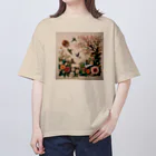 雲華堂の折り紙アート　春の兆し オーバーサイズTシャツ