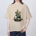 mirinconixのいろいろと四角いレトロなガラクタロボットくん オーバーサイズTシャツ