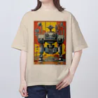 mirinconixのレトロで大きくてジャンクな戦闘用ロボットくん オーバーサイズTシャツ