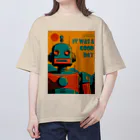 mirinconixのポジティブな思考回路のレトロなロボットくん Oversized T-Shirt