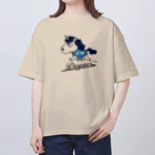 T-JOKEの青ユニコーン【どや】【Doyars】 Oversized T-Shirt
