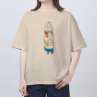 くらきち ONLINE SHOPのねこタイツ かたぐるま Oversized T-Shirt