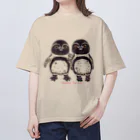 ヤママユ(ヤママユ・ペンギイナ)のふたごのフンボルトペンギン オーバーサイズTシャツ