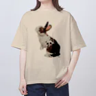 rabbit loverのフワフワうさぎ（茶ぶち） オーバーサイズTシャツ