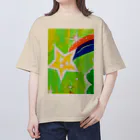 🐶シュナといろいろ🎨の流れ星　(グリーン) オーバーサイズTシャツ