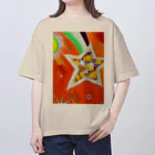 🐶シュナといろいろ🎨の流れ星　(オレンジ) オーバーサイズTシャツ