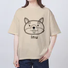 MrKShirtsのInu (犬) 黒デザイン Oversized T-Shirt