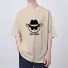 QUQU_WORKSのCOW SKULL テンガロンハットドクロ ブラック Oversized T-Shirt