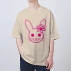 Rabbitflowerのびっくり♥らびこ♥ピンク オーバーサイズTシャツ