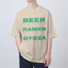 takibicoのビール・ラーメン・餃子のゴールデントライアングル Oversized T-Shirt