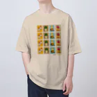 Quatre Illustrationのキャトル切手_お野菜ファッションB 4×4 オーバーサイズTシャツ