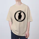 パート主婦しずかのオリジナルイラストグッズのカラス日記ロゴ入りシルエットハッピー Oversized T-Shirt