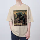 HappyFaceMarketのゴジラになりたい猫 CATZILLA オーバーサイズTシャツ