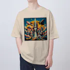 Dexsterの過去の未来観　retro-futurism design01 オーバーサイズTシャツ