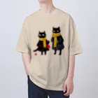 Lapis SHOPの黒猫夫婦のお買い物 Oversized T-Shirt