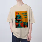 mirinconixのポジティブな思考回路のレトロなロボットくん Oversized T-Shirt