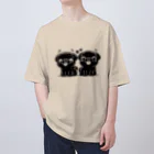 ブヒーズのtwin pug オーバーサイズTシャツ