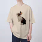 rabbit loverのフワフワうさぎ（茶ぶち） オーバーサイズTシャツ