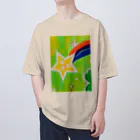 🐶シュナといろいろ🎨の流れ星　(グリーン) オーバーサイズTシャツ