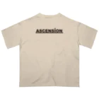 TシャツジャパンSUZURI店🇯🇵のアセンション（ASCENSION）黒文字 Oversized T-Shirt