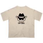 QUQU_WORKSのCOW SKULL テンガロンハットドクロ ブラック Oversized T-Shirt