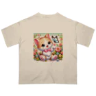 Enigma_Whispererのリボン子猫 オーバーサイズTシャツ