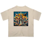 Dexsterの過去の未来観　retro-futurism design01 オーバーサイズTシャツ