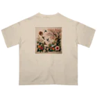 雲華堂の折り紙アート　春の兆し オーバーサイズTシャツ