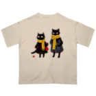 Lapis SHOPの黒猫夫婦のお買い物 Oversized T-Shirt