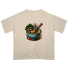 ブリッジの屋台のラーメン大好き オーバーサイズTシャツ