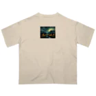 studio eizoの夜に輝く美しい村の光景 オーバーサイズTシャツ