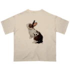 rabbit loverのフワフワうさぎ（茶ぶち） オーバーサイズTシャツ