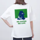 トマトマーケットのNO SUPER,NO LIFE(グリーン) Oversized T-Shirt