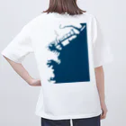 cuuyabowの横浜港　藍色・Back オーバーサイズTシャツ