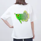 お魚大好きジャパン!!のグリーンアロワナちゃん オーバーサイズTシャツ