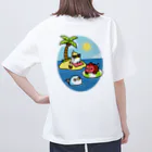 Cody the Lovebirdの（両面）オカメインコと海のお友達 & 南の島で夏休み Chubby Bird Oversized T-Shirt